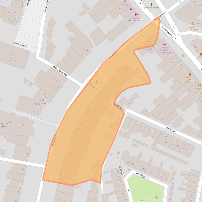 Kaart van postcodegebied 4818PA.