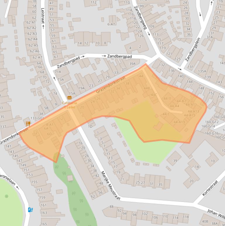 Kaart van postcodegebied 4818PJ.
