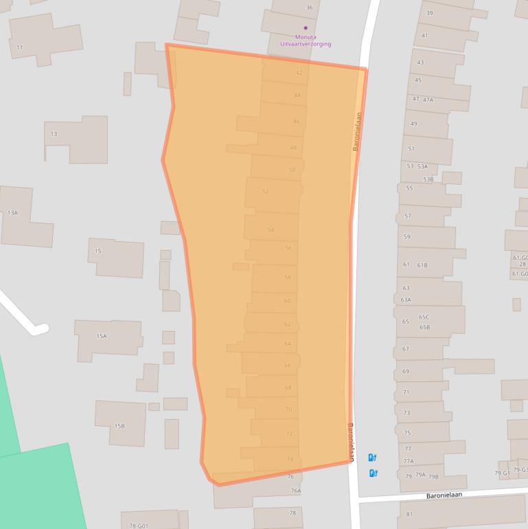 Kaart van postcodegebied 4818RB.