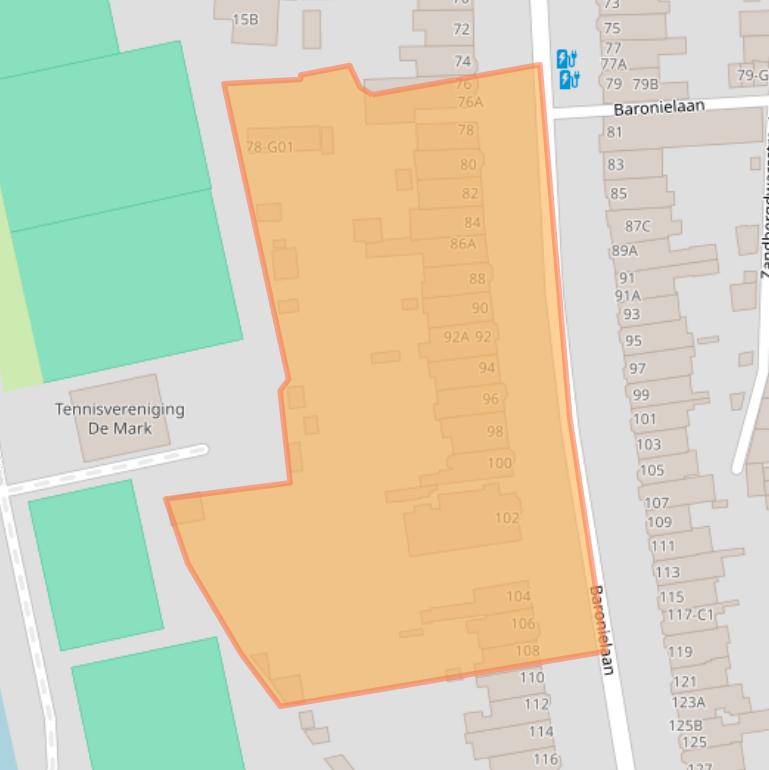 Kaart van postcodegebied 4818RC.