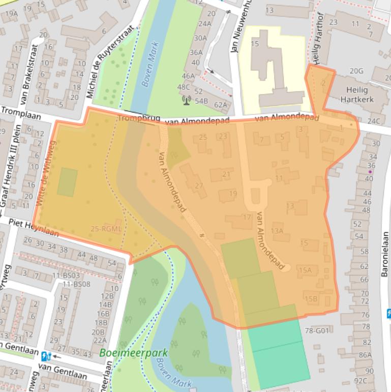 Kaart van postcodegebied 4818RG.
