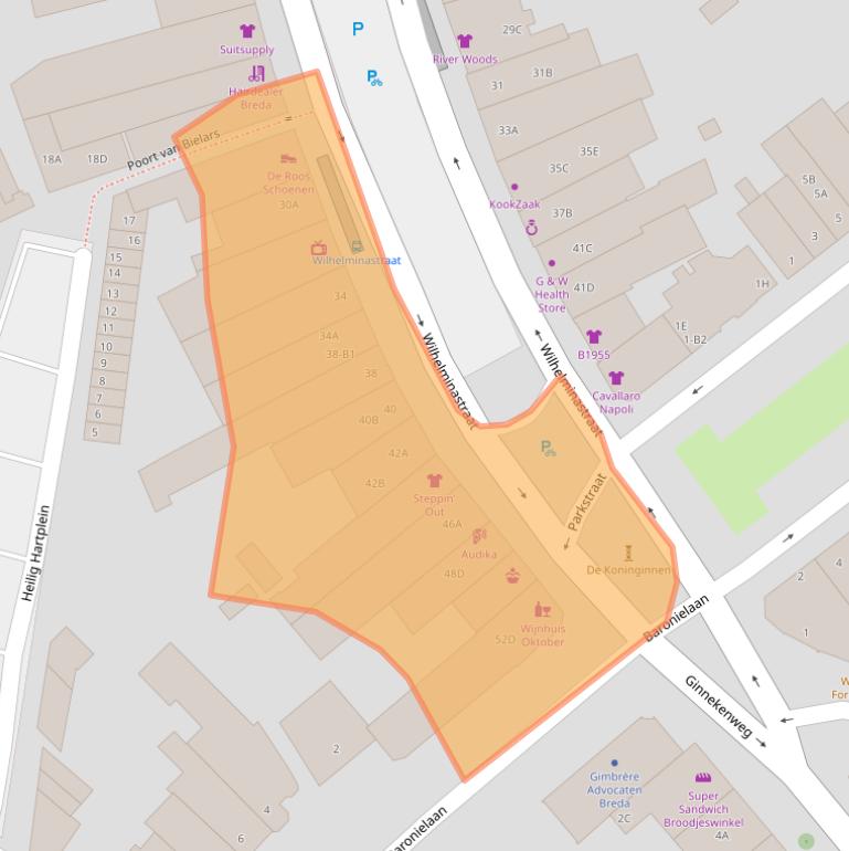 Kaart van postcodegebied 4818SH.