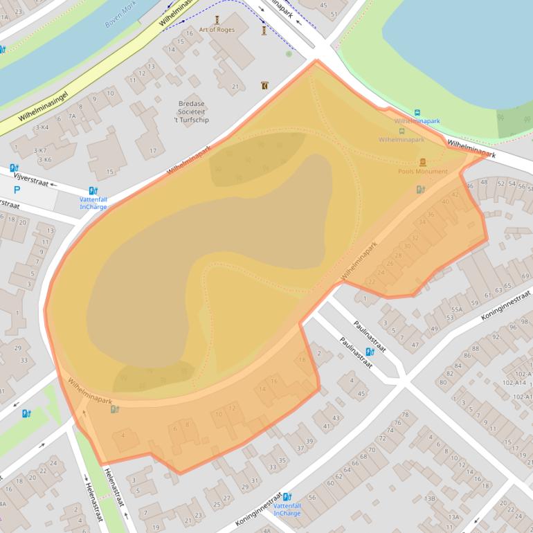 Kaart van postcodegebied 4818SM.