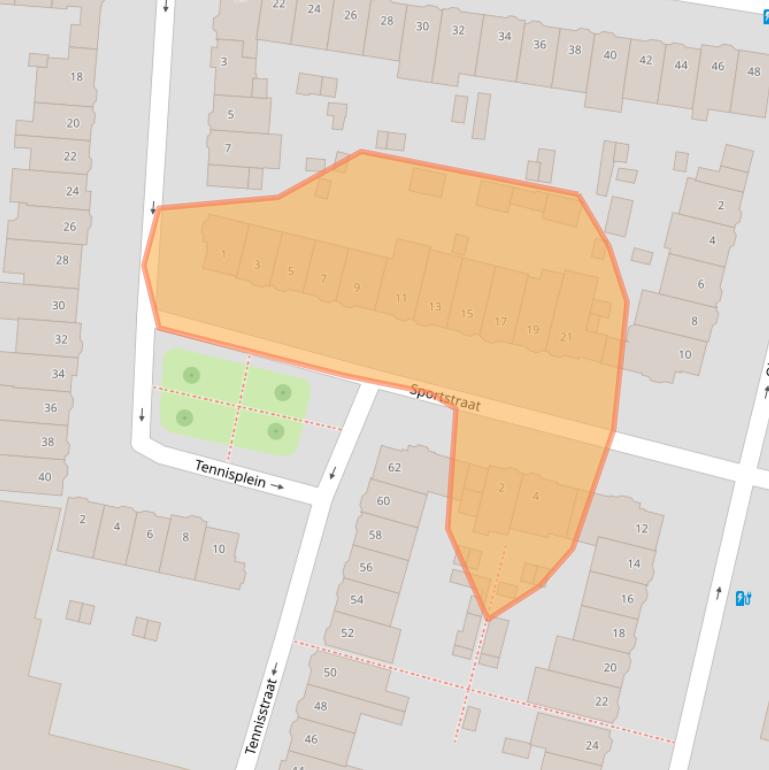 Kaart van postcodegebied 4818TK.