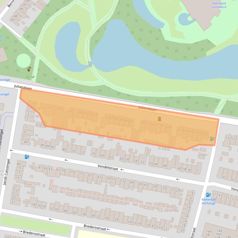 Kaart van postcodegebied 4819AC.