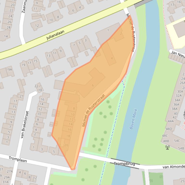 Kaart van postcodegebied 4819AD.