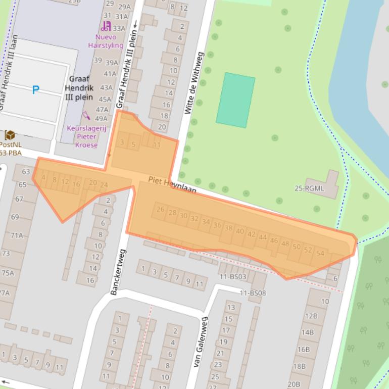 Kaart van postcodegebied 4819AJ.