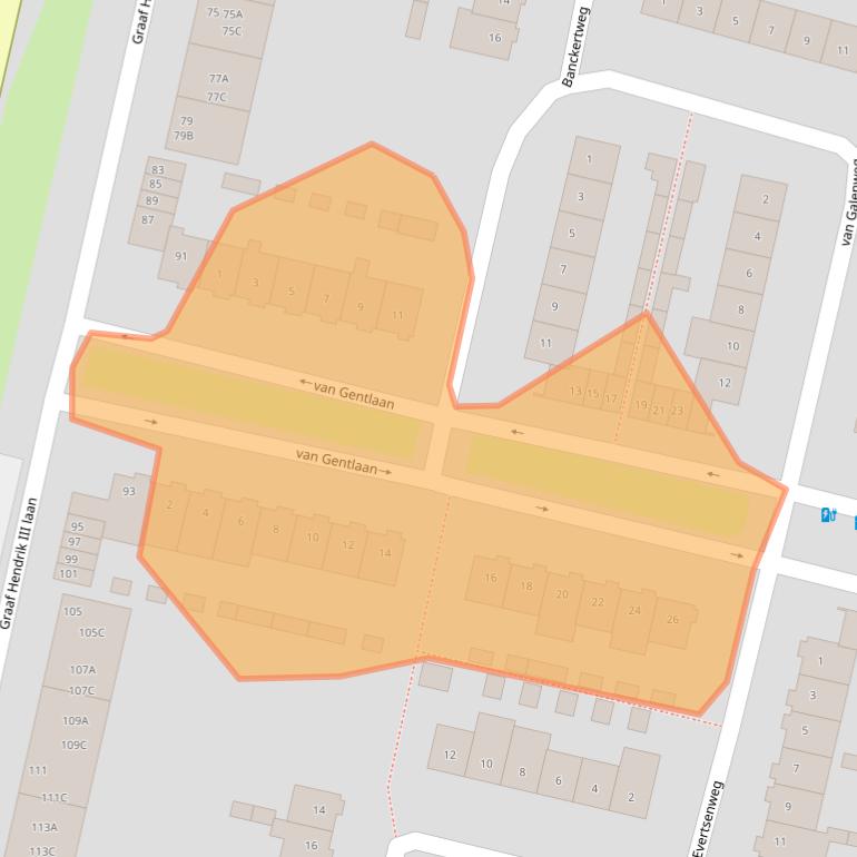 Kaart van postcodegebied 4819AM.