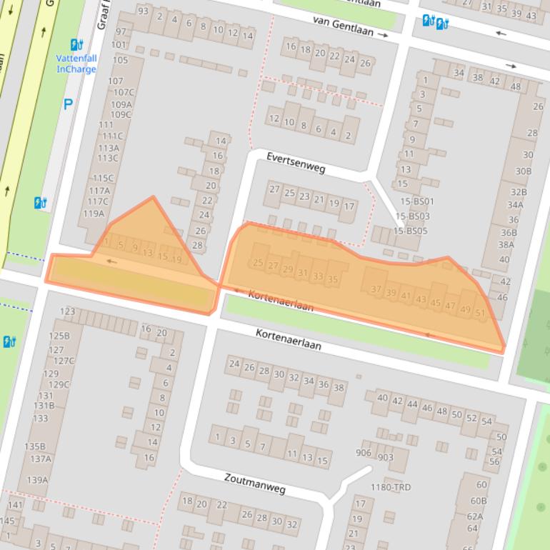 Kaart van postcodegebied 4819AP.