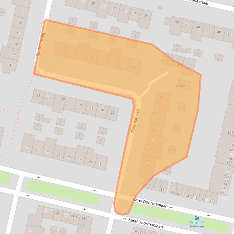 Kaart van postcodegebied 4819AS.