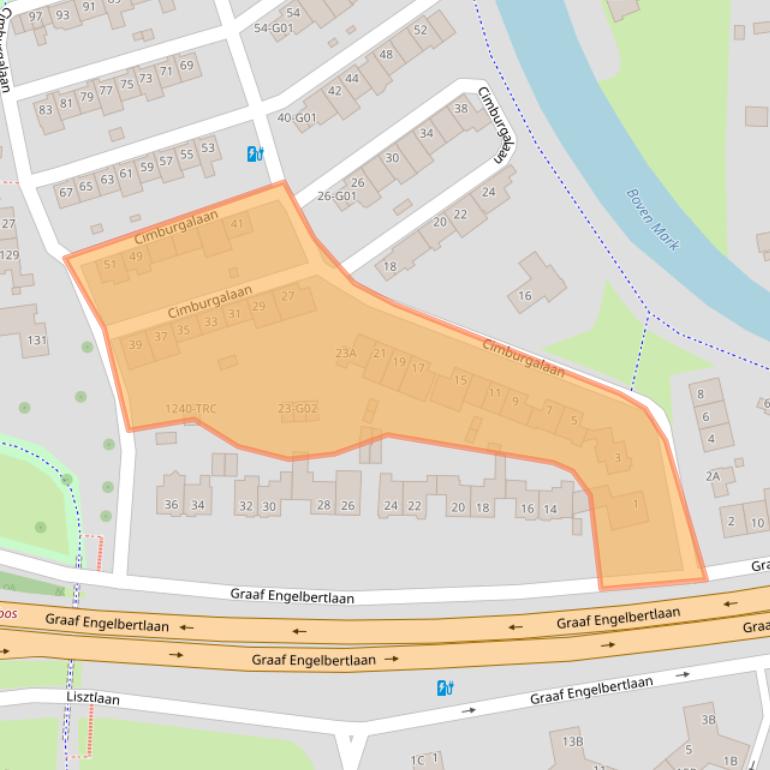 Kaart van postcodegebied 4819BA.
