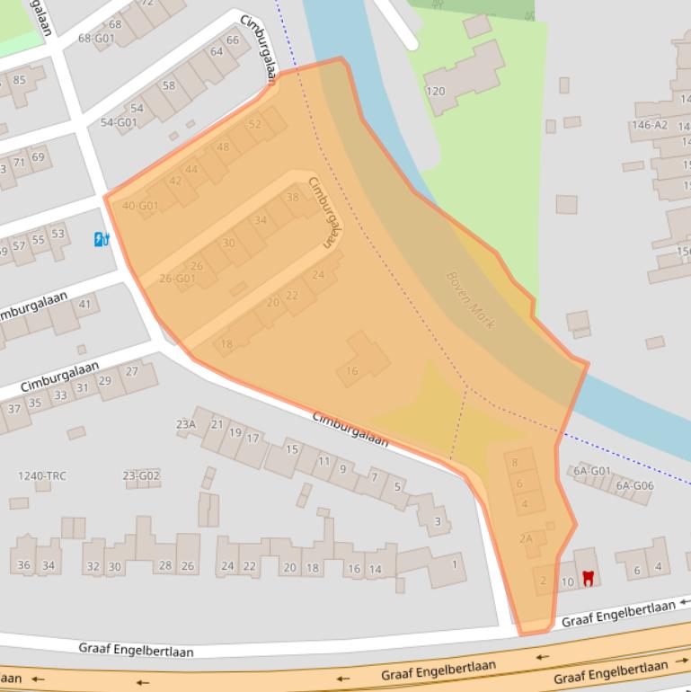 Kaart van postcodegebied 4819BC.