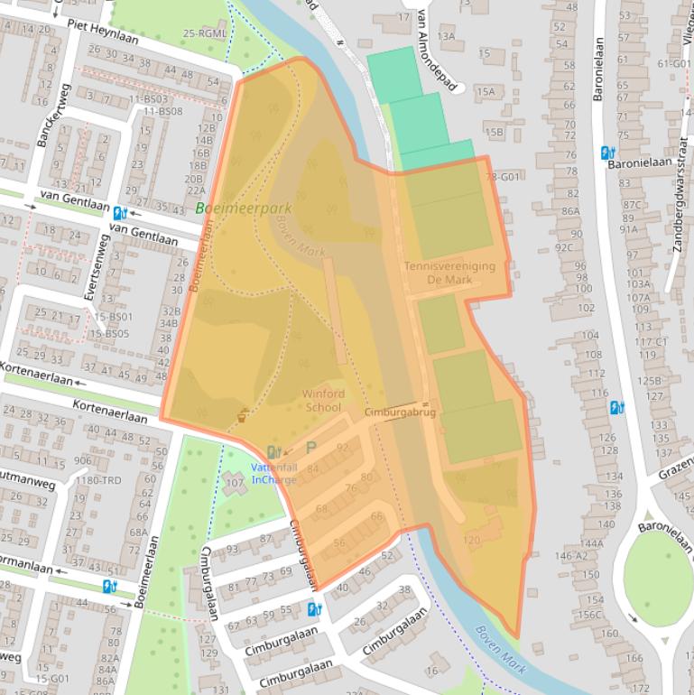 Kaart van postcodegebied 4819BD.
