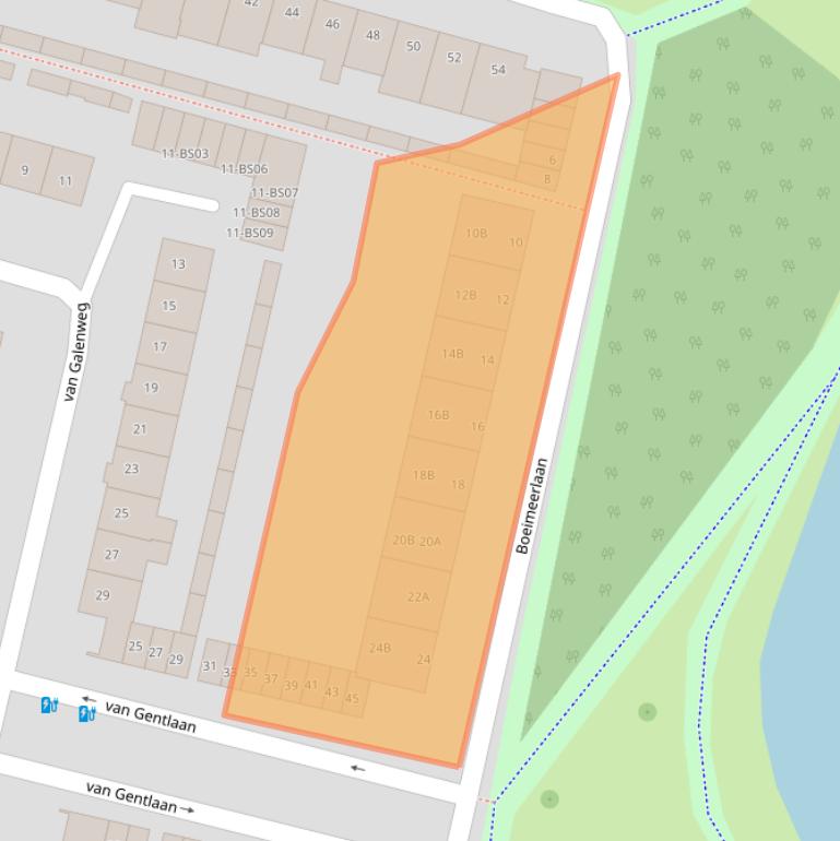 Kaart van postcodegebied 4819BE.