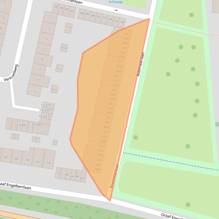 Kaart van postcodegebied 4819BJ.