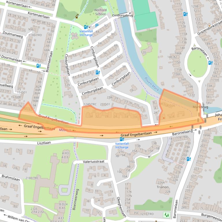Kaart van postcodegebied 4819BN.