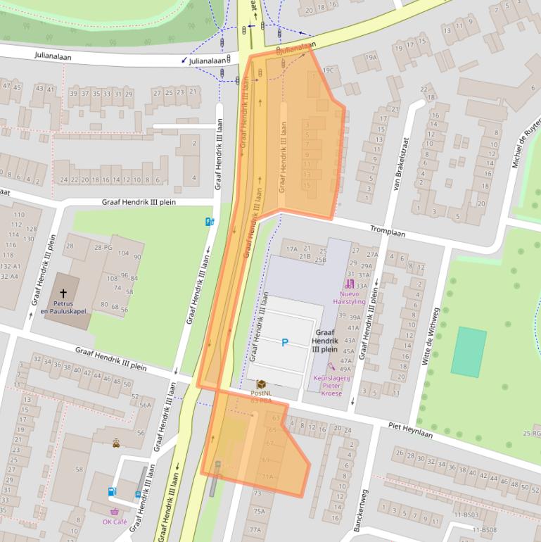 Kaart van postcodegebied 4819CA.