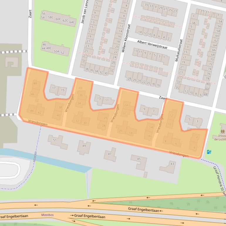 Kaart van postcodegebied 4819EB.