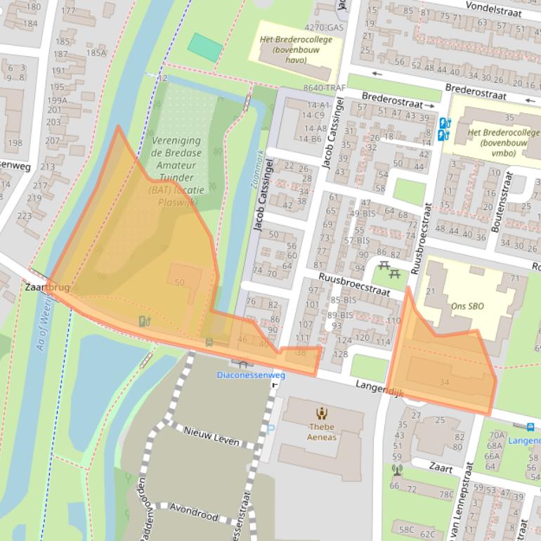 Kaart van postcodegebied 4819EW.