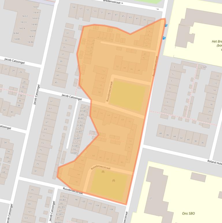 Kaart van postcodegebied 4819GE.