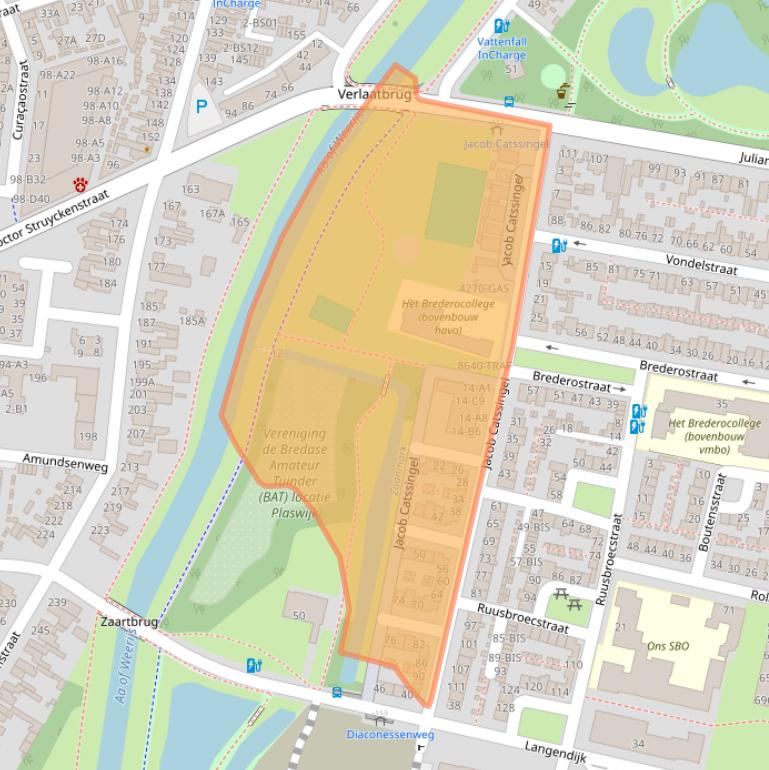 Kaart van postcodegebied 4819HC.