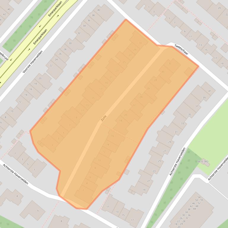 Kaart van postcodegebied 4822AN.