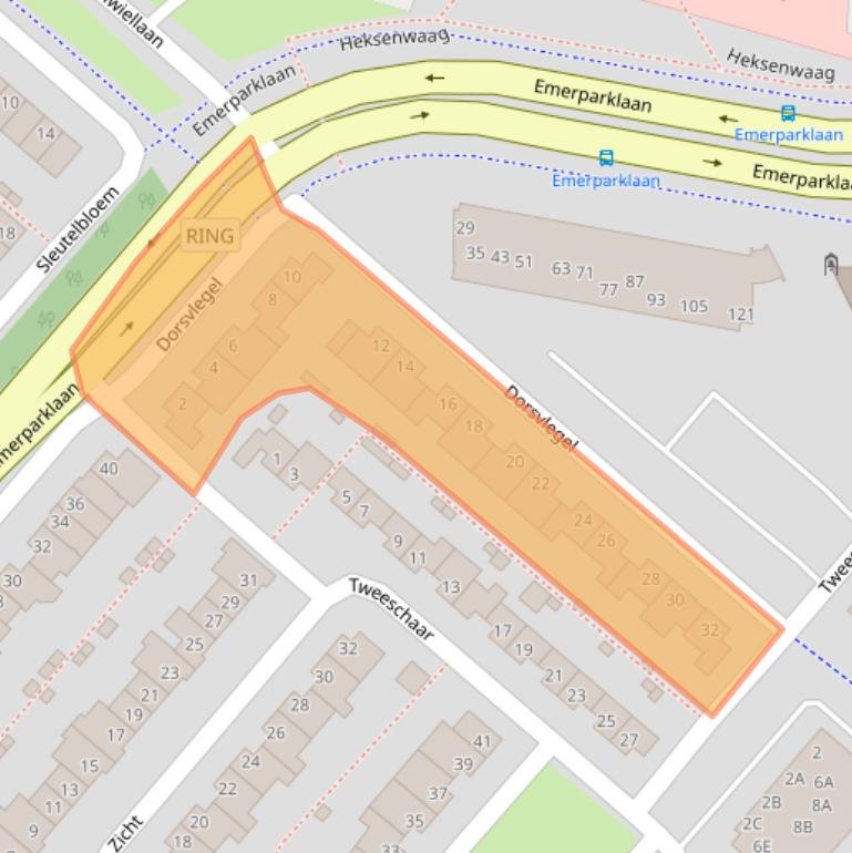 Kaart van postcodegebied 4822AR.