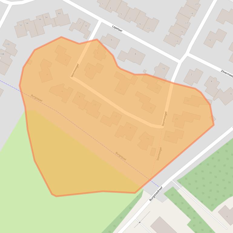 Kaart van postcodegebied 4822RD.