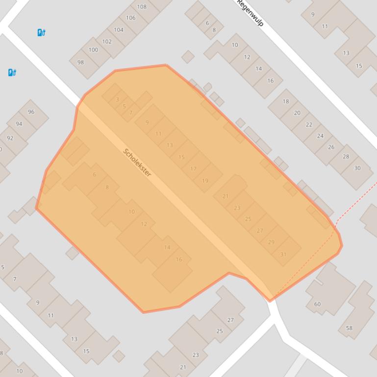 Kaart van postcodegebied 4822RP.