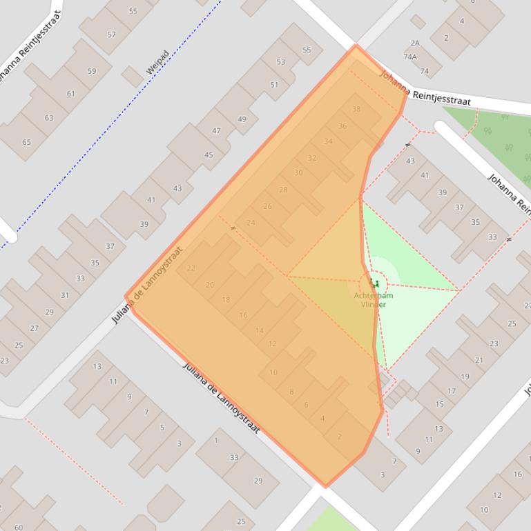 Kaart van postcodegebied 4822VN.