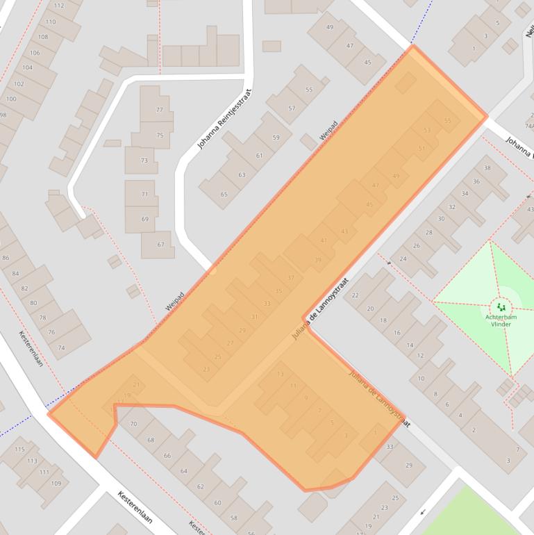 Kaart van postcodegebied 4822VP.