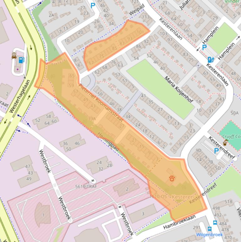 Kaart van postcodegebied 4822WC.