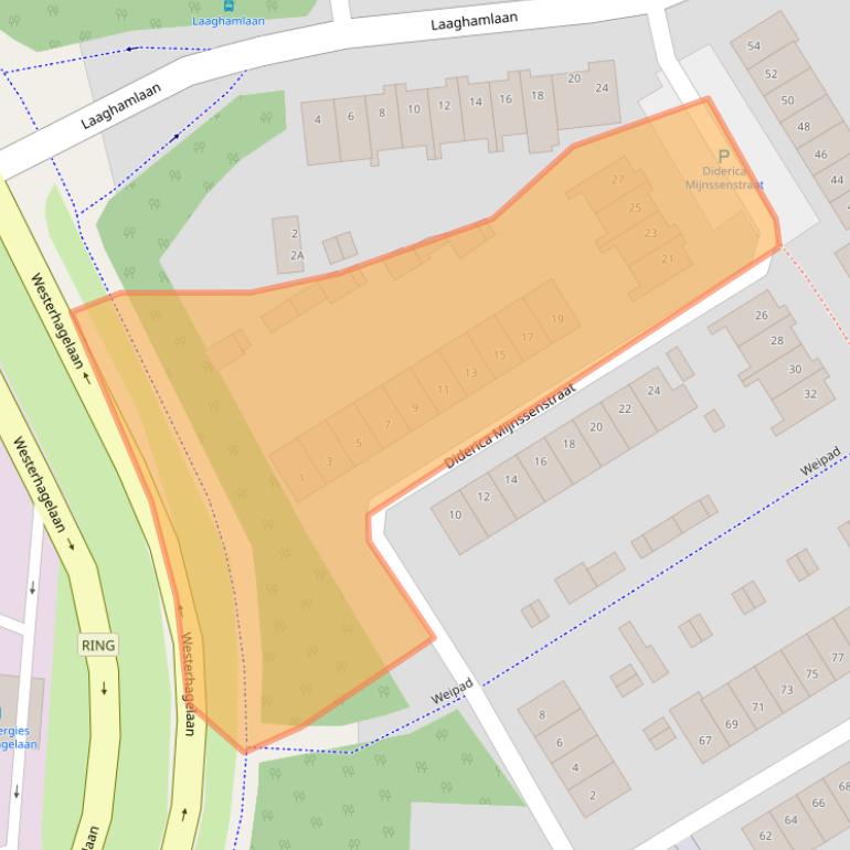 Kaart van postcodegebied 4822WJ.