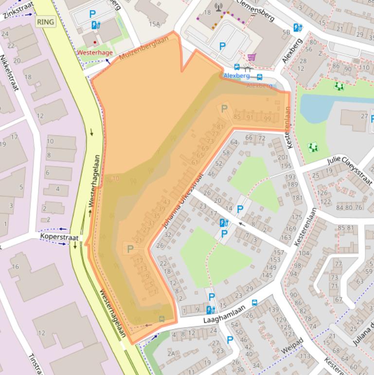 Kaart van postcodegebied 4822WZ.