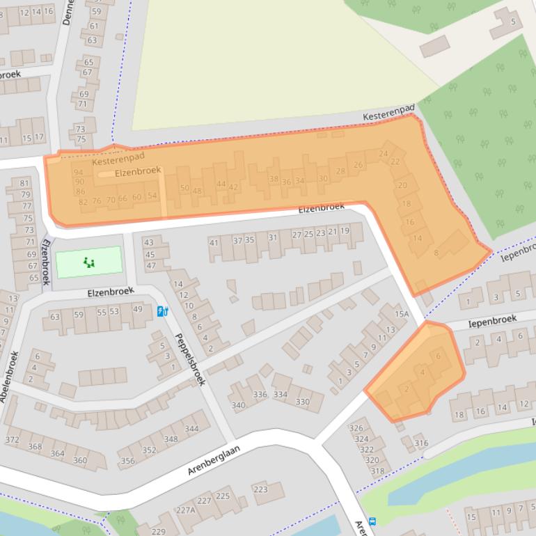 Kaart van postcodegebied 4822XD.