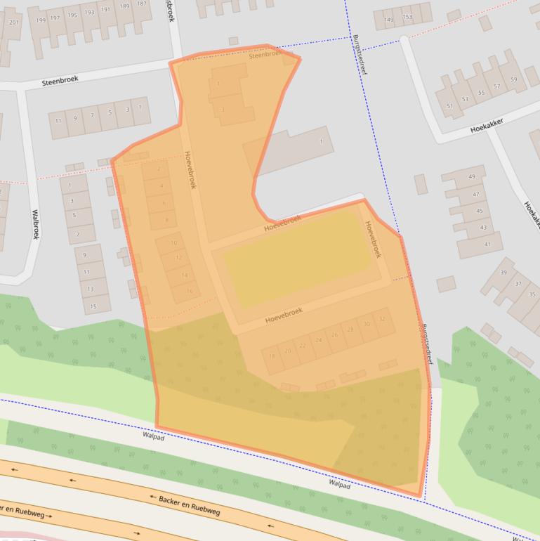 Kaart van postcodegebied 4822ZE.