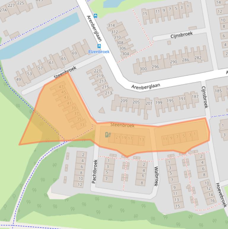 Kaart van postcodegebied 4822ZJ.