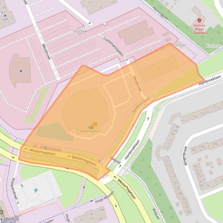 Kaart van postcodegebied 4822ZZ.