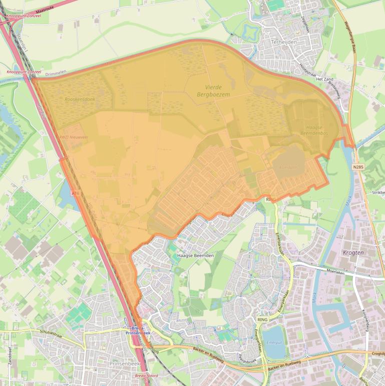 Kaart van postcodegebied 4823.