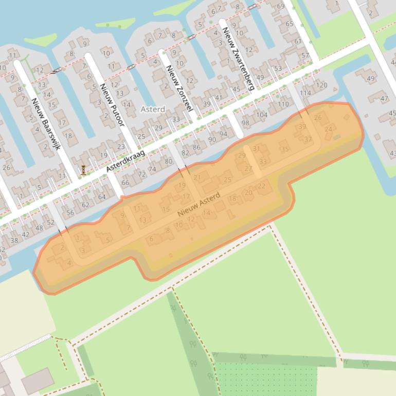 Kaart van postcodegebied 4823GD.