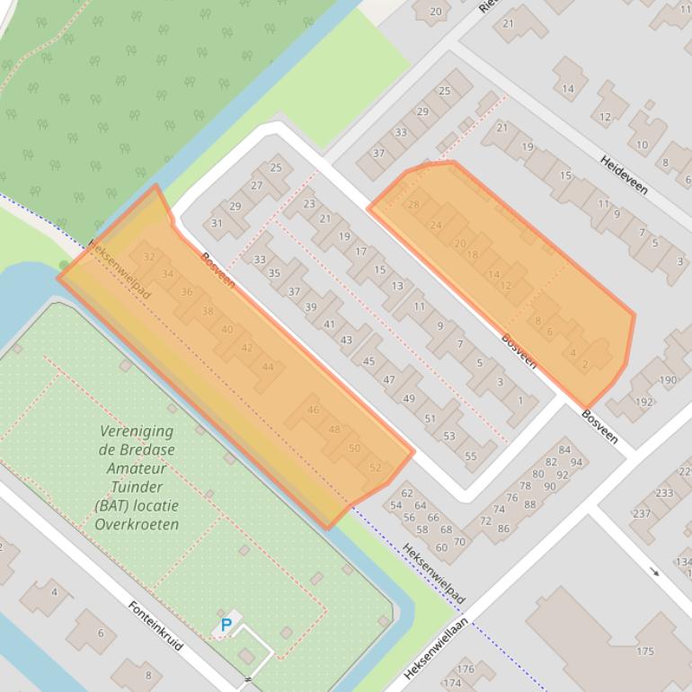 Kaart van postcodegebied 4823HH.