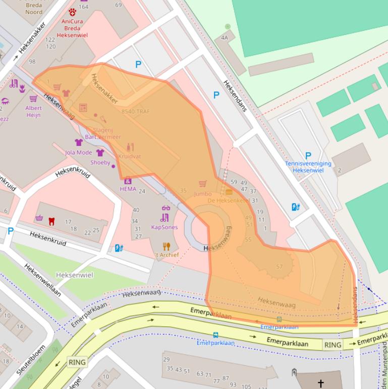 Kaart van postcodegebied 4823JT.