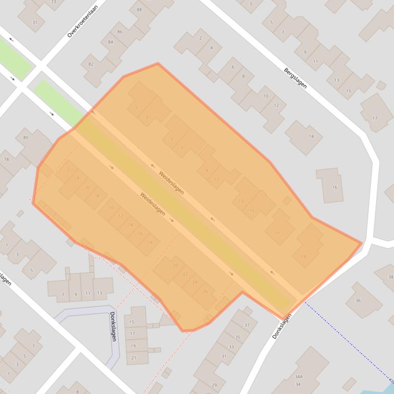 Kaart van postcodegebied 4823KJ.