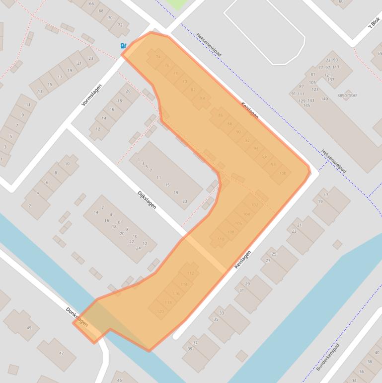 Kaart van postcodegebied 4823KM.