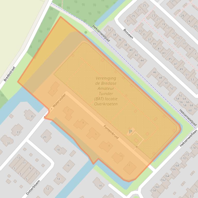 Kaart van postcodegebied 4823MZ.