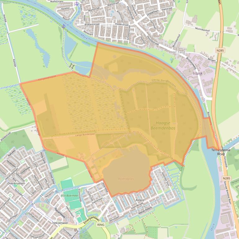 Kaart van postcodegebied 4823ZK.