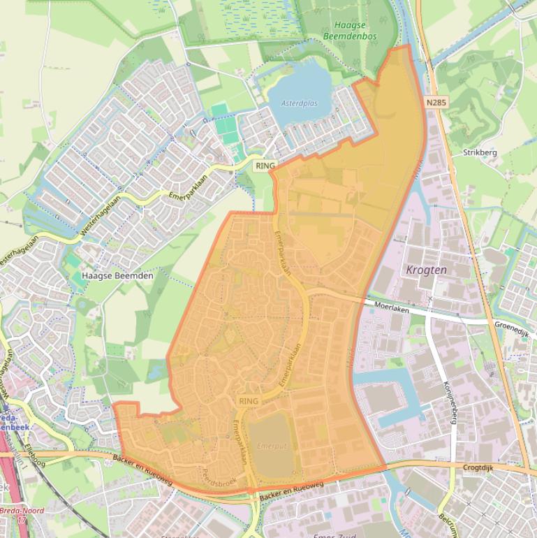 Kaart van postcodegebied 4824.