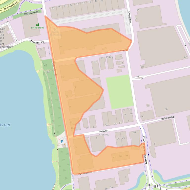 Kaart van postcodegebied 4824AB.