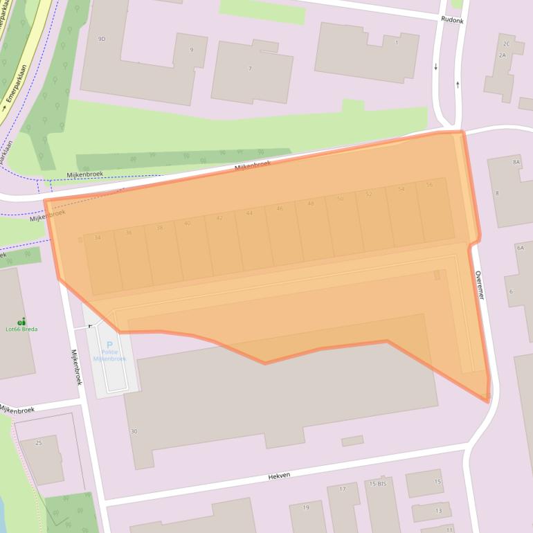 Kaart van postcodegebied 4824AC.