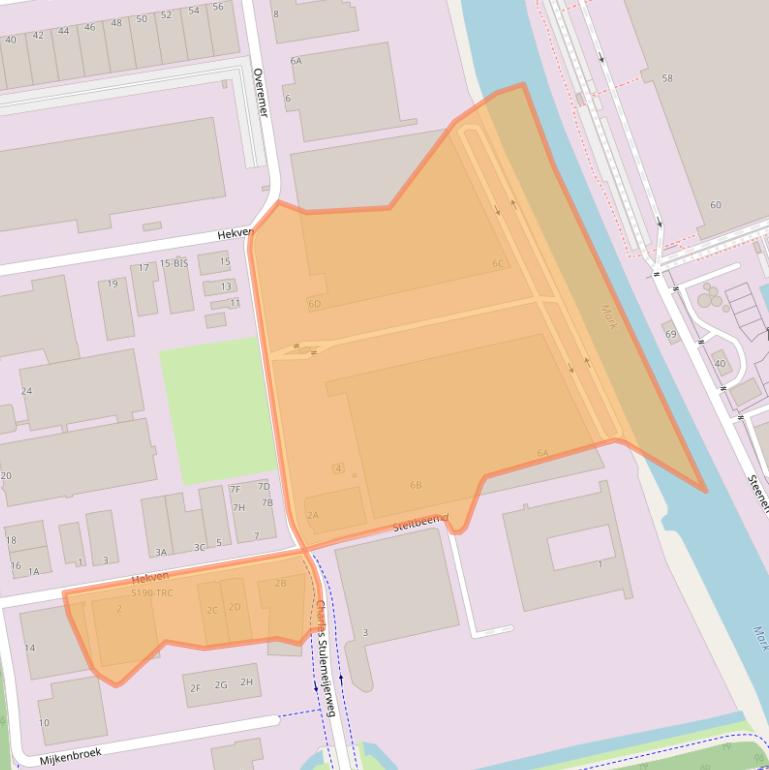 Kaart van postcodegebied 4824AE.